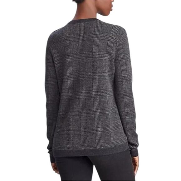 Lauren Ralph Lauren Plaid Size 100% Wool Multi Gray Sweater - Picture 2 of 9